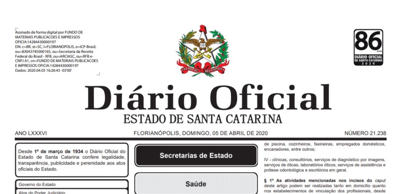 Diário Oficial dos Municípios de Santa Catarina - Visualizar Autopublicação