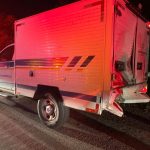 Colisão entre motocicleta e viatura da Polícia Científica deixa dois feridos na BR-282, em Bom Retiro