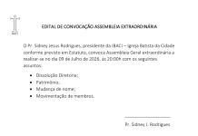 EDITAL DE CONVOCAÇÃO ASSEMBLEIA EXTRAORDINÁRIA