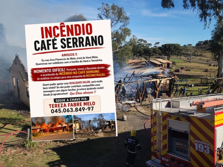 Amigos promovem campanha solidária para ajudar na reconstrução do Café Serrano, em São Joaquim
