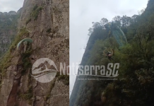 Parapentista colide contra paredão na Serra do Corvo Branco e sai ileso