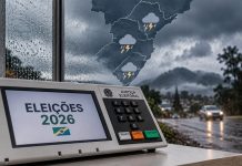 Eleições 2026: frente fria deve provocar chuva e trovoadas em Santa Catarina neste domingo