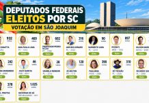 Veja quantos votos os deputados federais eleitos por Santa Catarina receberam em São Joaquim