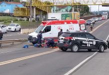 Homem de 34 anos sofre amputação de braço após ser atropelado por caminhão na BR-282, em Lages