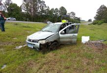 Mulher de 69 anos perde braço após capotamento na BR-116, em Correia Pinto
